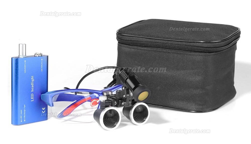 Dental-Binokularlupe 3,5-fach mit 5 W LED-Licht und Filter